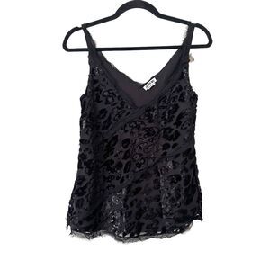 JASON WU Velour‎ Silk Animal Print Top Black NWOT Sz 4